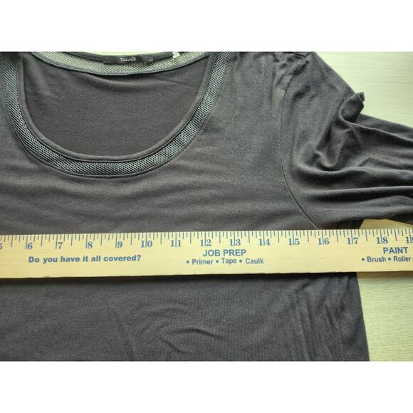 TOP/BLOUSE-TAHARI-Black-Netting Around Scoop Neck-3/4 Sleeve-Lightweight-SM - Picture 12 of 15